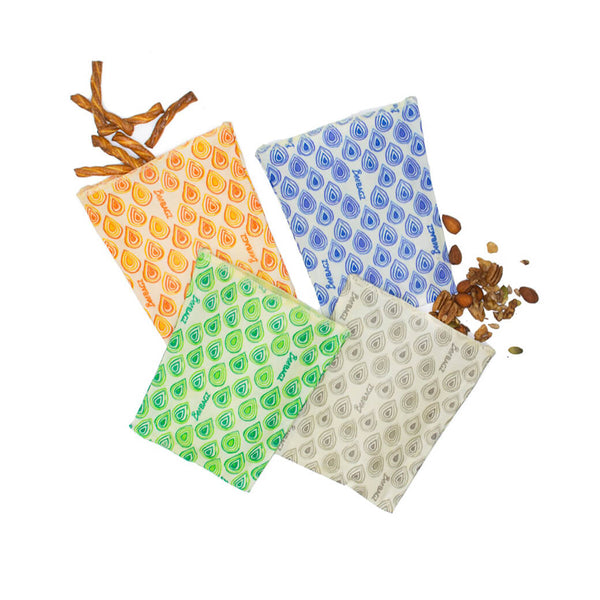 BeeBagz - Reusable Beeswax Wrap Bag Lifestyle (Four Pack) | Kolya Naturals