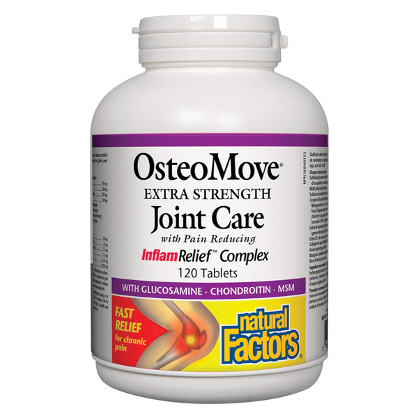 Bottle of Natural Factors OsteoMove® Extra Strength Joint Care 120 Tablets