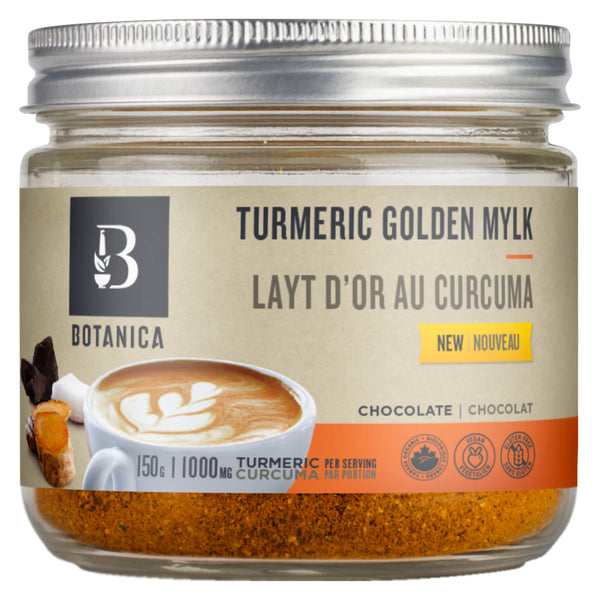Jar of Botanica Chocolate Turmeric Golden Mylk 150 Grams